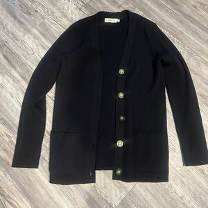 Tory Burch Dark Blue cardigan with Gold Buttons